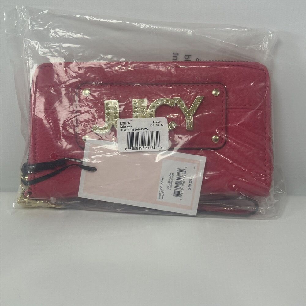 Juicy Couture Wallet Wristlet, New, Wild Card Large Pink Wallet